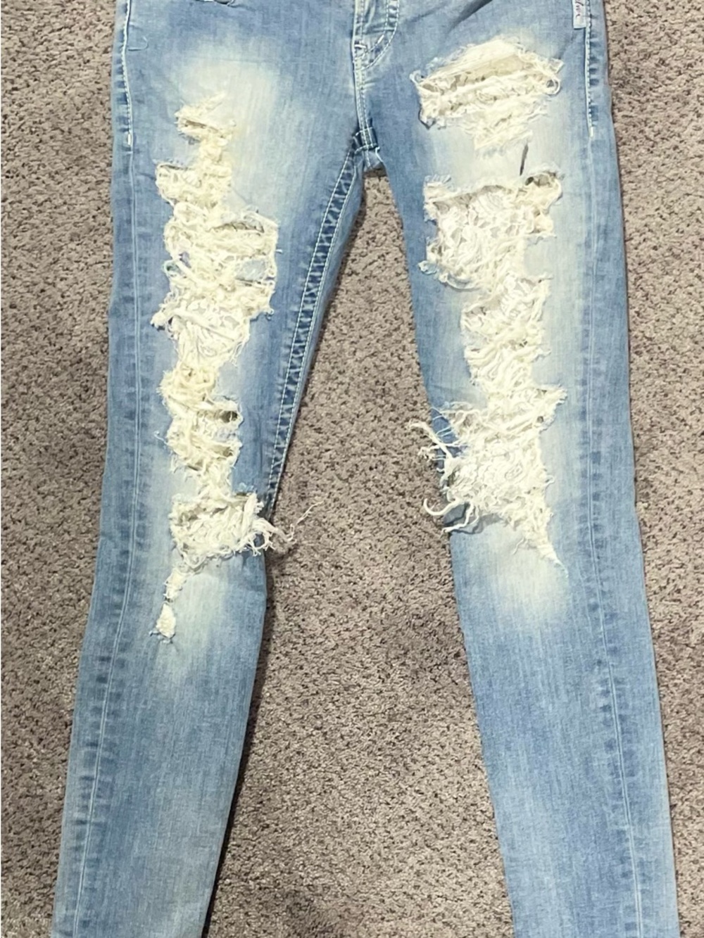 Silver Jeans Camden Lace Distressed Rhinestone Jeans W27 L31 - Picture 2 of 10